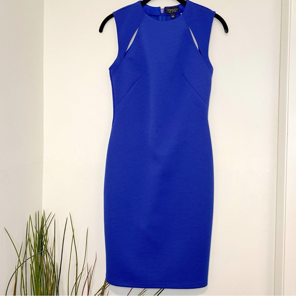 Topshop Blue Sleeveless Dress